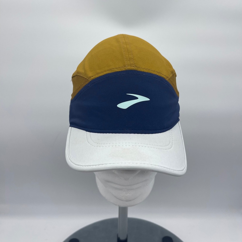 Brooks 280456 OSFA Gold Navy White Running Hat F22 Strapback Performance Cap - Picture 8 of 13